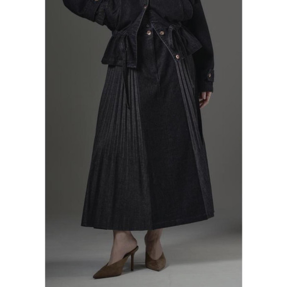 [岡山デニム]SIDE PLEATS SKIRT