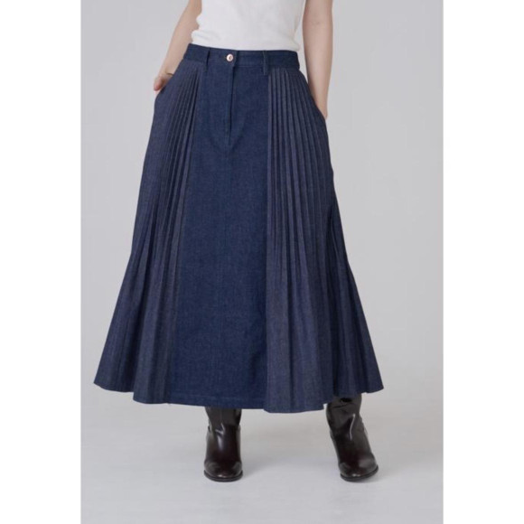 [岡山デニム]SIDE PLEATS SKIRT