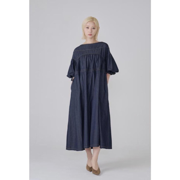 [岡山デニム]LIGHT OZ SMOCK DRESS