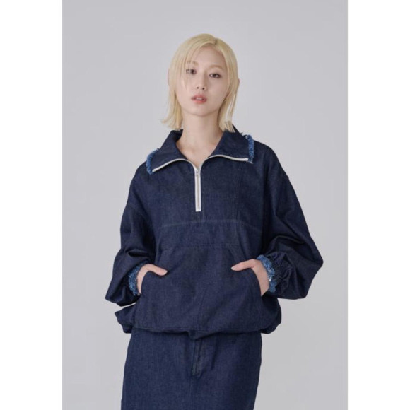 [岡山デニム]HALF ZIP SHIRT