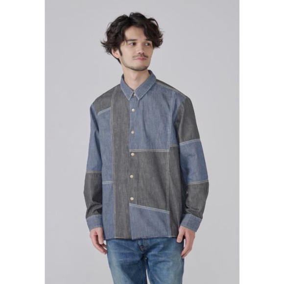 [岡山デニム]DENIM PATCHWORK SHIRT