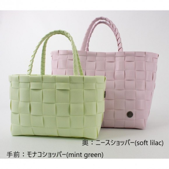 ハンデッドバイ モナコショッパー 手編みバッグ レモン lemon