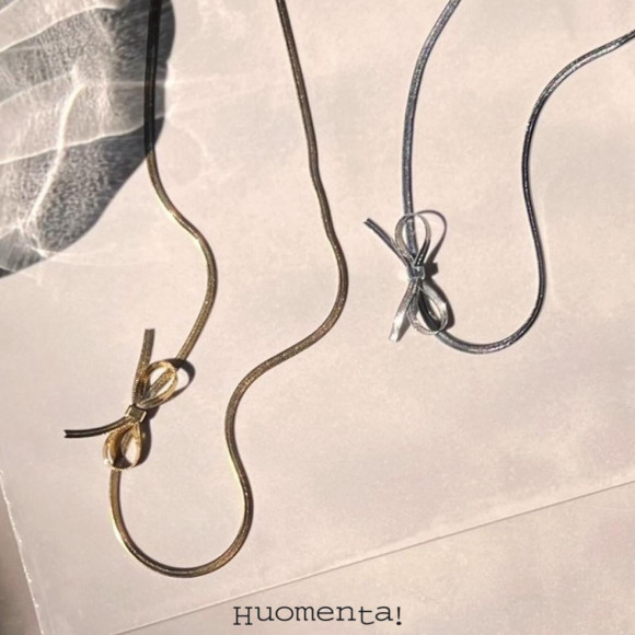 ステンレススネークチェーンリボンチョーカー