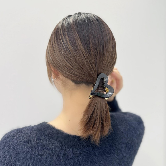 Ribbon Hair Clip / Heart Hair Clip