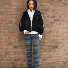 A glittering shark on the embroidery blouson...