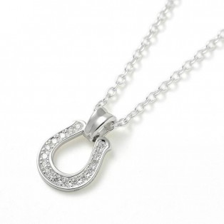 Large Horseshoe Necklace w/LG Diamond