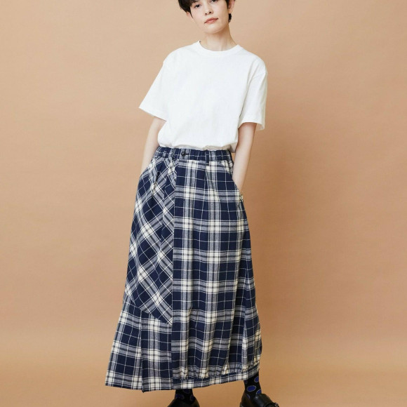 チェックパッチスカート