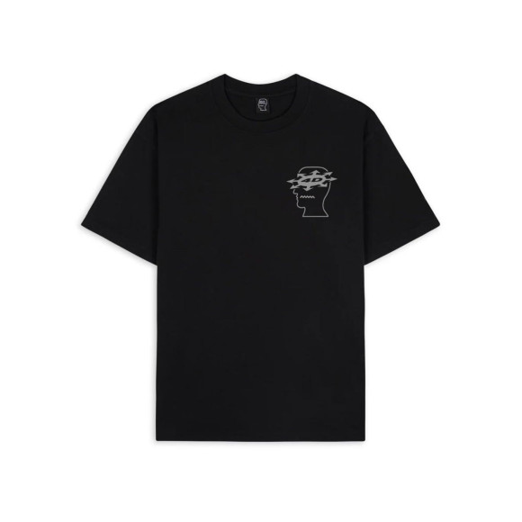 デコードされたひびの入ったコードTシャツ-ブラック BROKEN PANEL T-SHIRT (BASIC) | Design lab 