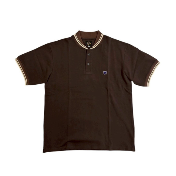 NEEDLES Shawl Collar 半袖ポロシャツ パープルEDIFICE NEEDLES Shawl Collar S/S Polo - Cotton Pique