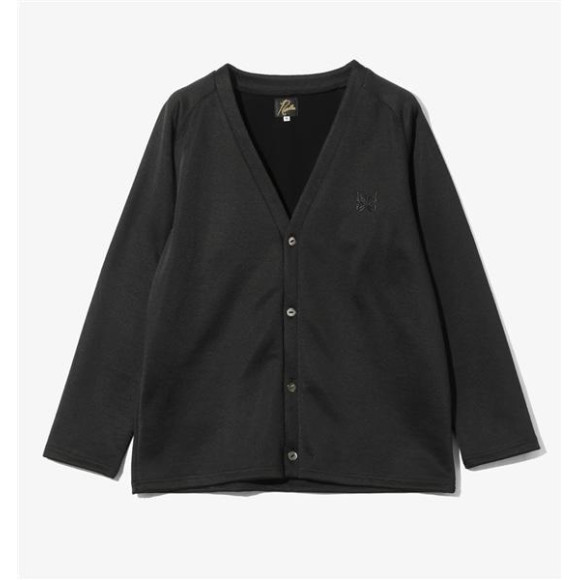 ニードルス ブラック カーディガン XL NEEDLES/ニードルズ/V-NECK CARDIGAN - BRIGHT JERSEY -BLACK