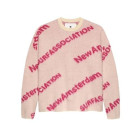New Amsterdam Surf Association/JACQUARD KNIT ECRU/MAGENTA Crew Neck Knit