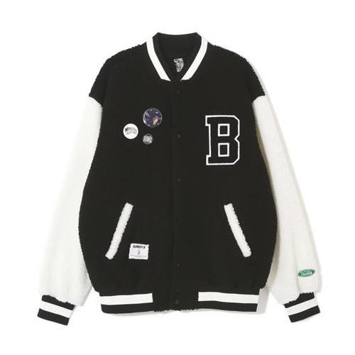 BILLIONAIRE BOYS CLUB×MANASTASH/ビリオネア・ボーイズ・クラブ×マナスタッシュ/BBC BOA VARSITY JACKET WITH BADG/ボア バーシティジャケット ウィズ バッジ