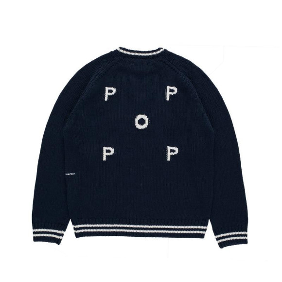 POP TRADING CO/ポップトレーディングカンパニー/Pop Knitted Logo Crewneck Navy
