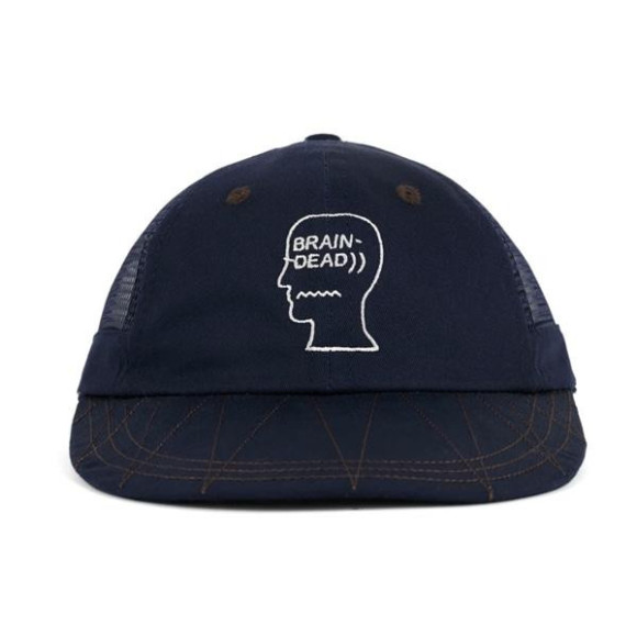 BRAIN DEAD/ブレインデッド/LOGOHEAD LONG BRIM MESH PANEL HAT - NAVY/キャップ