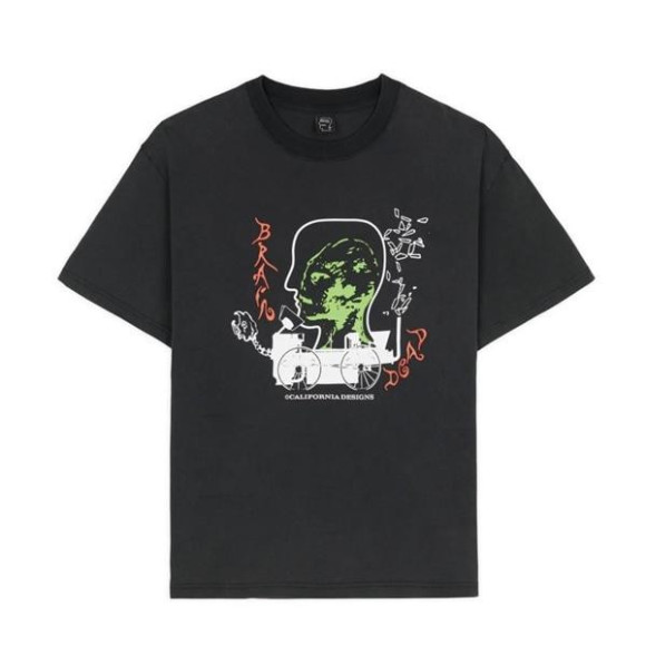 BRAIN DEAD/ブレインデッド/ALIEN TRACTOR T-SHIRT - WASHED BLACK/Tシャツ