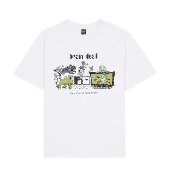 BRAIN DEAD/ブレインデッド/ARTIFICIAL PARADISE T-SHIRT - WHITE/Tシャツ