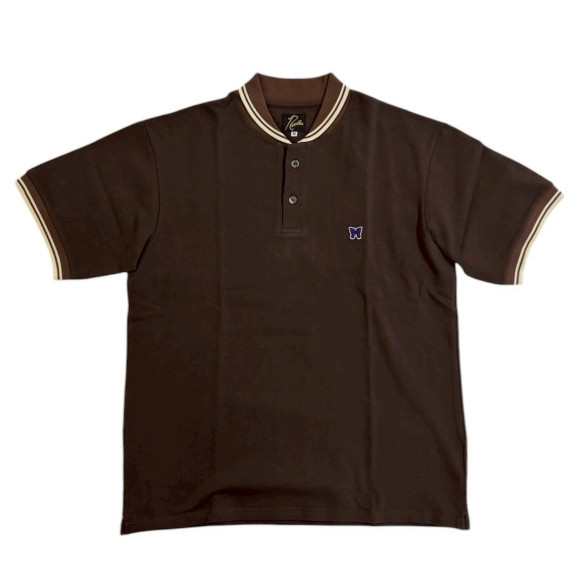 NEEDLES×BEAVER/ニードルズ×ビーバー/別注SHAWL COLLAR S/S POLO - COTTON PIQUE -BROWN- ポロシャツ