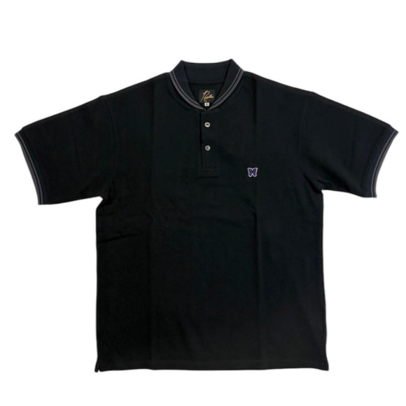 NEEDLES×BEAVER/ニードルズ×ビーバー/別注SHAWL COLLAR S/S POLO - COTTON PIQUE -BLACK- ポロシャツ