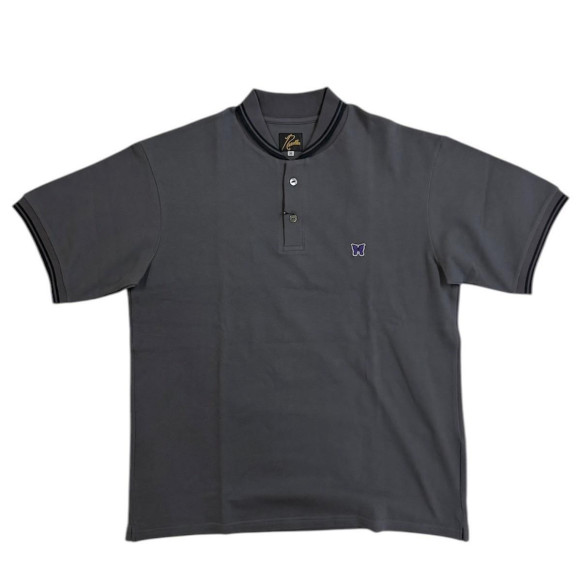 NEEDLES×BEAVER/ニードルズ×ビーバー/別注SHAWL COLLAR S/S POLO - COTTON PIQUE -CHARCOAL- ポロシャツ