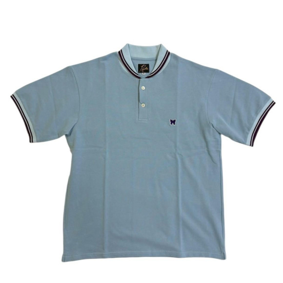NEEDLES×BEAVER/ニードルズ×ビーバー/別注SHAWL COLLAR S/S POLO - COTTON PIQUE -SAX- ポロシャツ