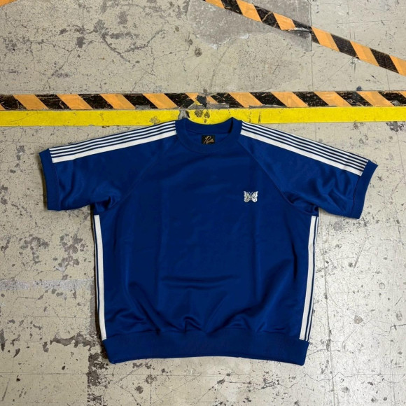 NEEDLES×BEAVER/针头×BEAVER/别订购TRACK S/S CREW NECK SHIRT-POLY SMOOTH. -ROYAL-卡车巡航衬衫