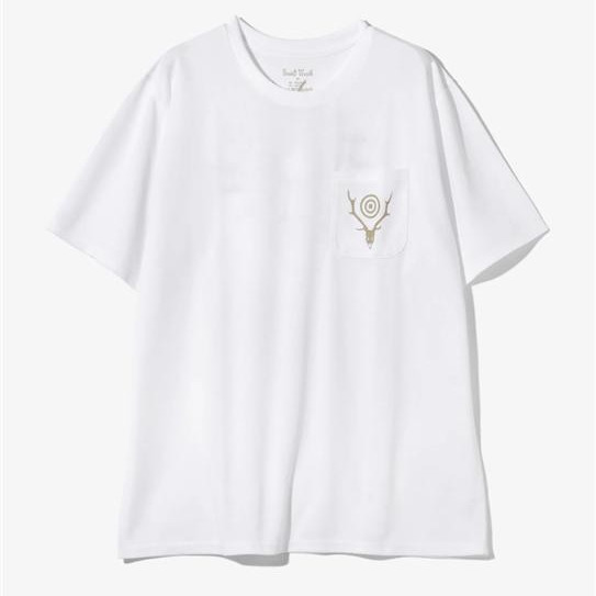 SOUTH2 WEST8/南对西/S/S ROUND POCKET TEE-CIRCLE HORN T恤