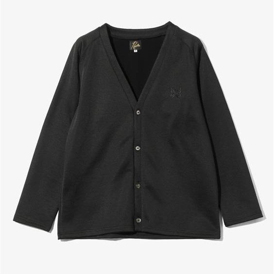 เข็ม NEEDLES/ เสื้อคลุมคาร์ดิแกน /V-NECK CARDIGAN - BRIGHT JERSEY -BLACK-