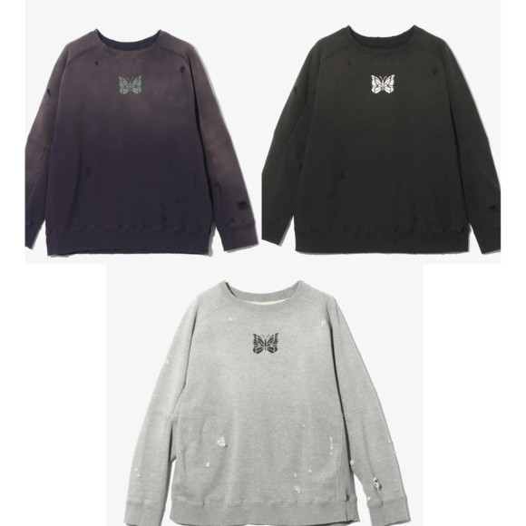 Needles / Deconstructed Sweat Shirt - Cotton French Terry Damage Sweat