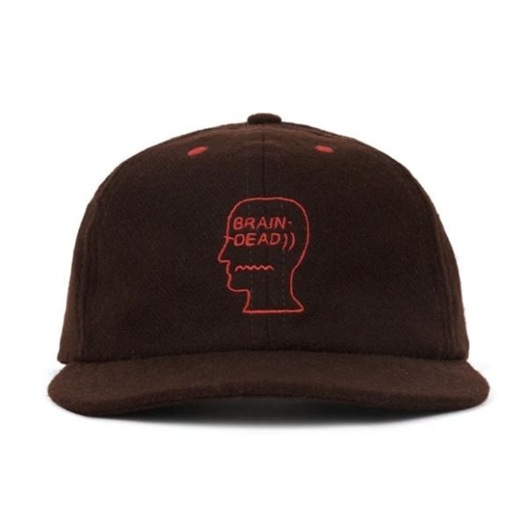 BRAIN DEAD/布萊德/FLANNEL CLASSIC LOGOHEAD 6 PANEL HAT-BROWN Brown