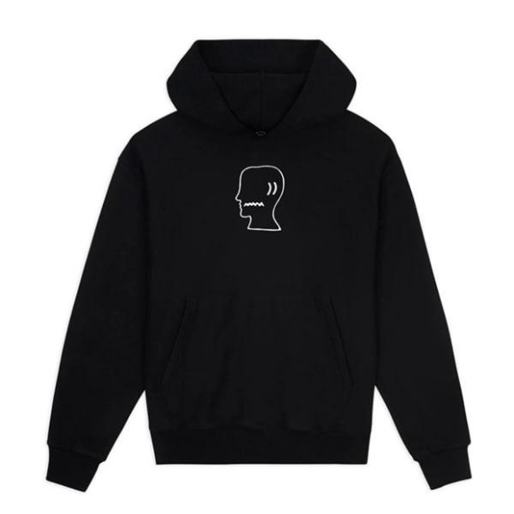 BRAIN DEAD/布萊德/BRAIN DEAD LOGOHEAD HOODIE-BLACK胡迪