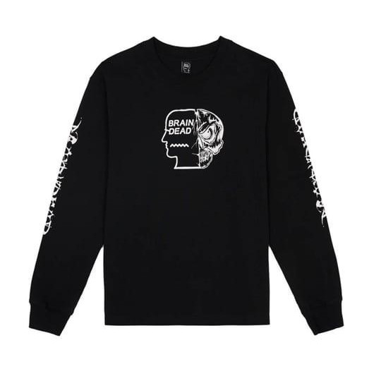 BRAIN DEAD/布萊德/SKULL MECH LONG SLEEVE-BLACK朗T