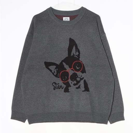 B omnivore/ビーオムニボー/DOG SWEAT CREW ドッグスウェットクルー