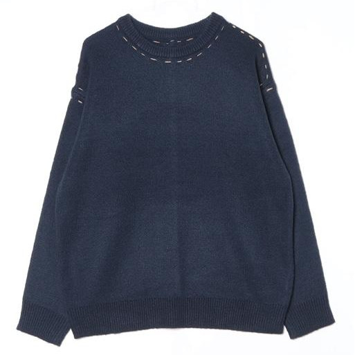 B omnivore/ビーオムニボー/BO アクリル起毛KNIT HAND CREW ニット　ステッチ