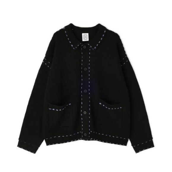 B omnivore/ビーオムニボー/起毛KNIT HAND JACKET ステッチ ニットハンドジャケット ニットシャツ