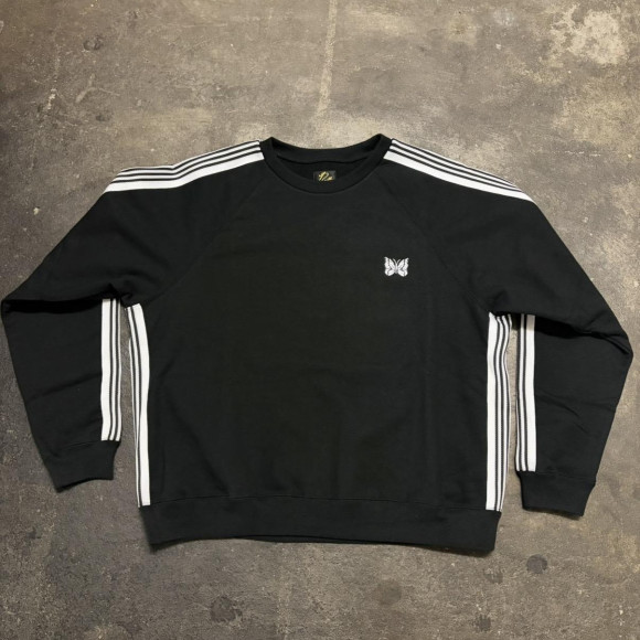 Needles×BEAVER/ニードルズ×ビーバー　別注Track Crew - Cotton Jersey -BLACK- トラッククルー -スウェット