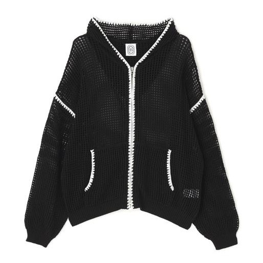 B omnivore/ビーオムニボー/HAND - STITCH MESH HOODIE メッシュフーディー