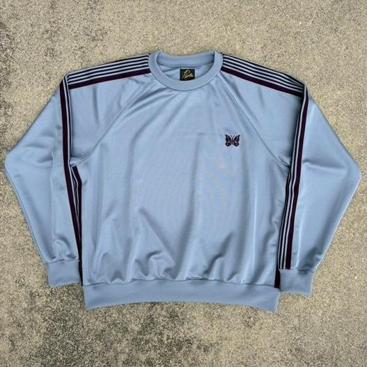 NEEDLES×BEAVER/ニードルズ×ビーバー/別注Track Crew Neck Shirt - Poly Smooth　-SAX- トラッククルーネックシャツ