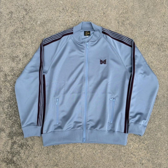Needles×BEAVER/ニードルズ×ビーバー　別注Rib Collar Track Jacket - Poly Smooth　-SAX- トラックジャケット