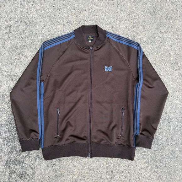 Needles×BEAVER/ニードルズ×ビーバー　別注Rib Collar Track Jacket - Poly Smooth　-BROWN- トラックジャケット