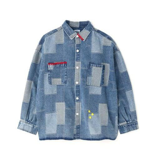 B omnivore/ビーオムニボー/PATCHWORK DENIM SHIRT デニムシャツ