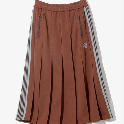 NEEDLES/ニードルズ/Pleated Track Skirt - Poly Smooth -RUST- トラックスカート レディース