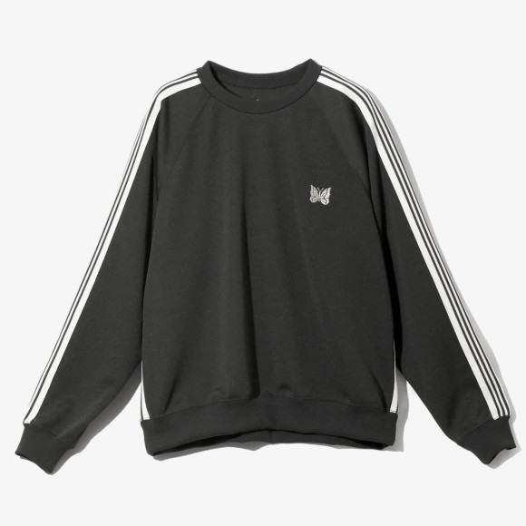 NEEDLES/ニードルズ/TRACK CREW NECK SHIRT- POLY SMOOTH -CHARCOAL- トラッククルーネックシャツ