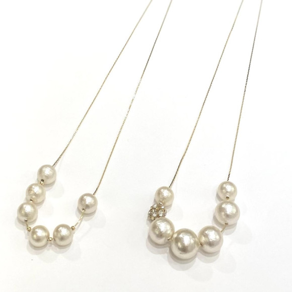 Cotton pearl necklace