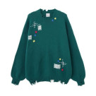 B omnivore/ビーオムニボー/HAND STITCH CREWNECK KNIT ハンドステッチクルーネックニット