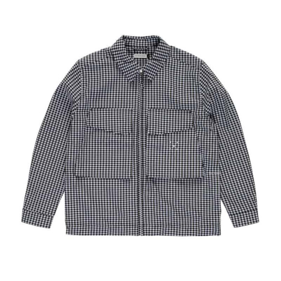 POP TRADING CO/ポップトレーディングカンパニー/GINGHAM BOXER OVERSHIRT BLACK/OFF WHITE