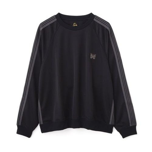 NEEDLES×BEAVER/ニードルズ×ビーバー/別注Track Crew Neck Shirt - Poly Smooth -BLACK- 26FW トラッククルーネックシャツ