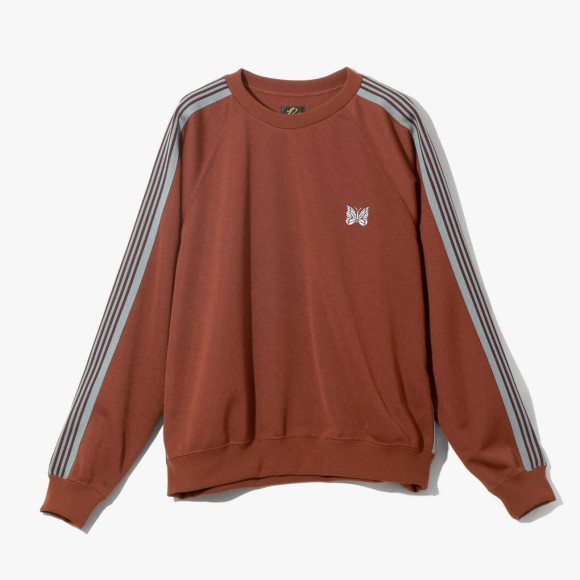 SALE NEEDLES/ニードルズ/TRACK CREW NECK SHIRT- POLY SMOOTH -RUST- トラッククルーネックシャツ