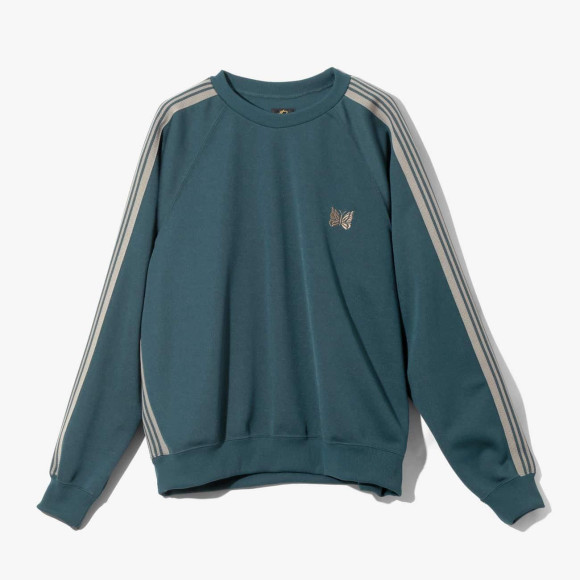 SALE NEEDLES/ニードルズ/TRACK CREW NECK SHIRT- POLY SMOOTH -GREEN- トラッククルーネックシャツ