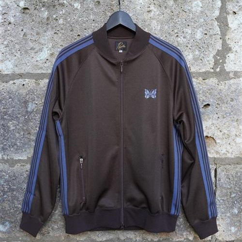 SALE Needles×BEAVER/ニードルズ×ビーバー　別注Rib Collar Track Jacket - Poly Smooth　-BROWN- トラックジャケット