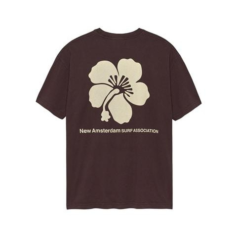 SALE New Amsterdam Surf Association/ニューアムステルダムサーフアソシエーション/HIBISCUS TEE WALNUT ハイビスカス　Tシャツ　ブラウン